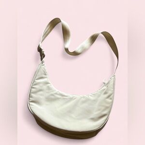 Cream Crescent Shoulder Bag with Adjustable Strap